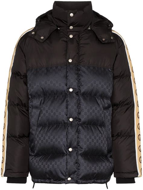 gucci men black puffer jacket|Gucci monogram jacket men.